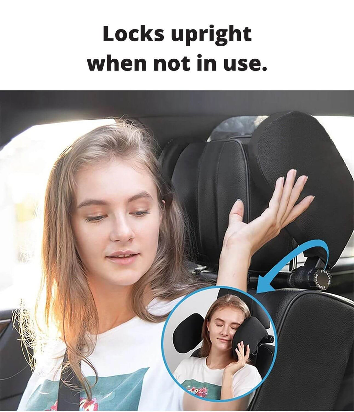 Nackstödskudde till bilen (Svart)