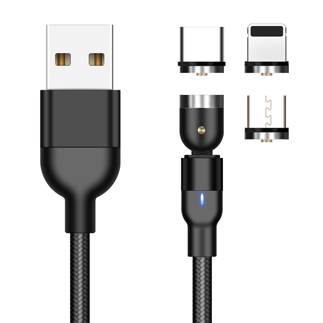OneCable™ Svart - En enda laddare till alla enheter (2 meter)